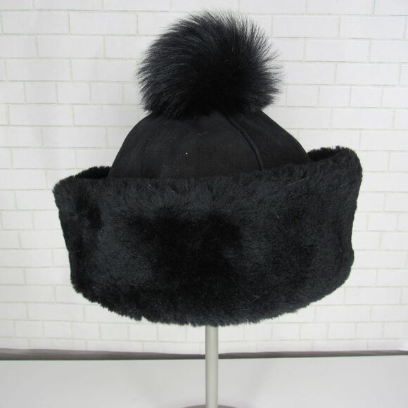UGG WOMEN'S BLACK UP FLAP WATER RESISTANT HAT - Picture 1 of 4